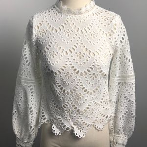 White eyelet blouse